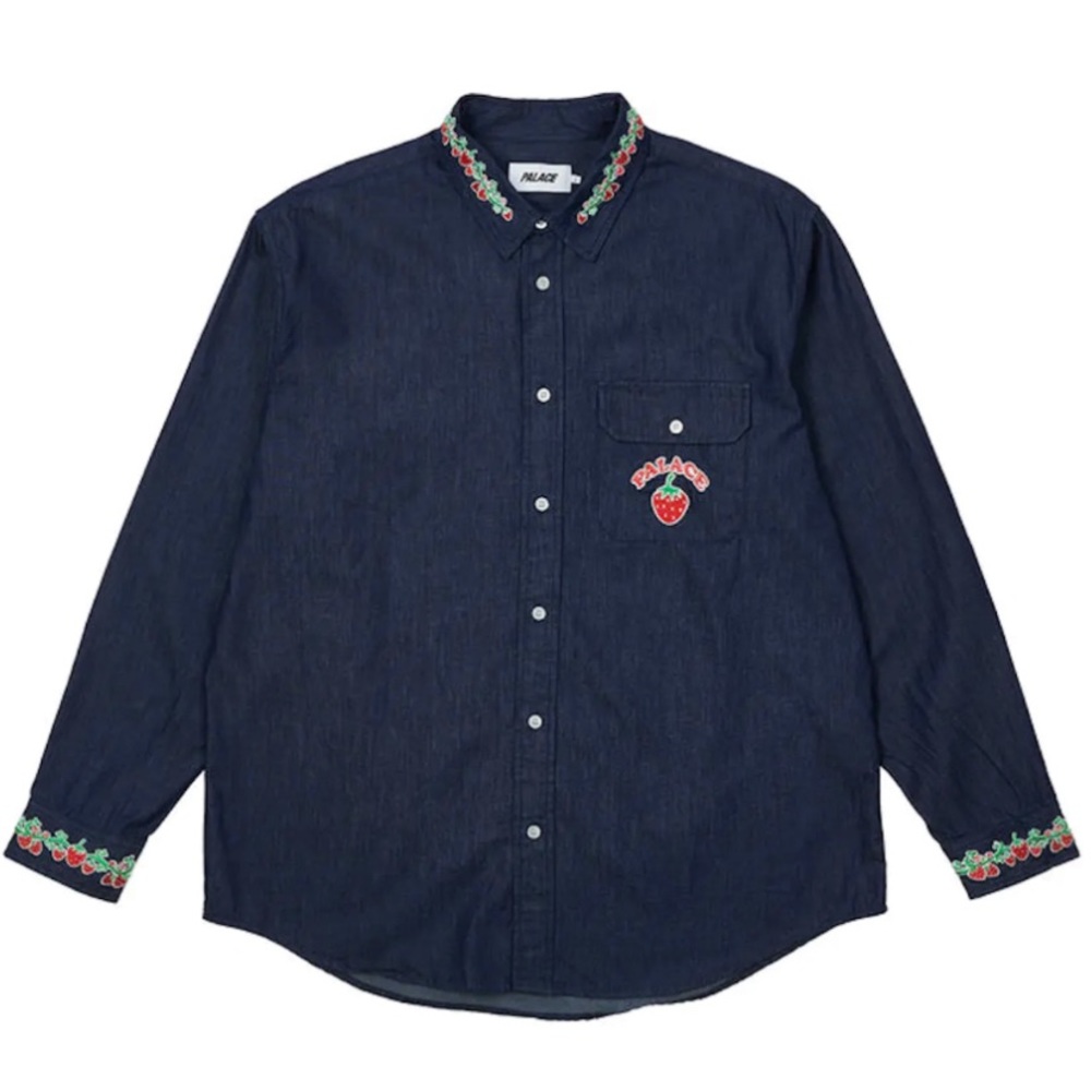 Palace Strawberry Embroidery Denim Shirt